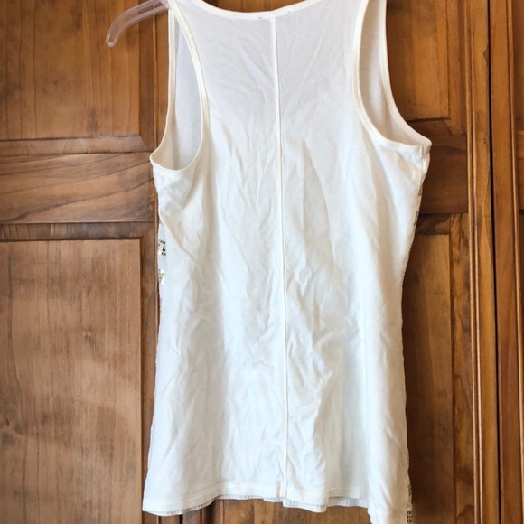 Express Beige Razorback Tank Gold Sequin Small - Picture 4 of 4